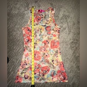 NWOT: Floral mesh cover up/shirt/mini dress